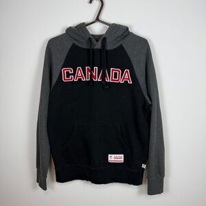Hudson's Bay Team Canada Olympic Hoodie Mens‎ S Black Grey Sweatshirt Canada Day